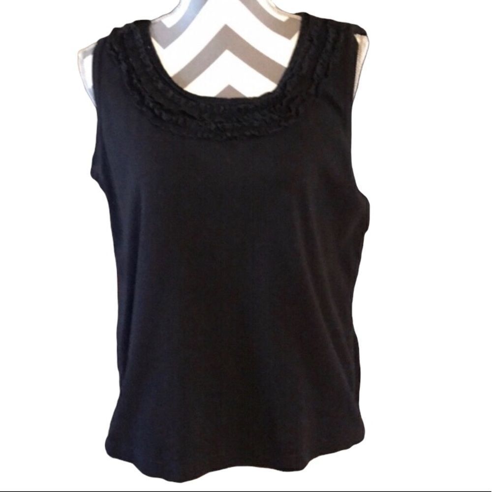 Choices Black Cotton Sleeveless Top LARGE